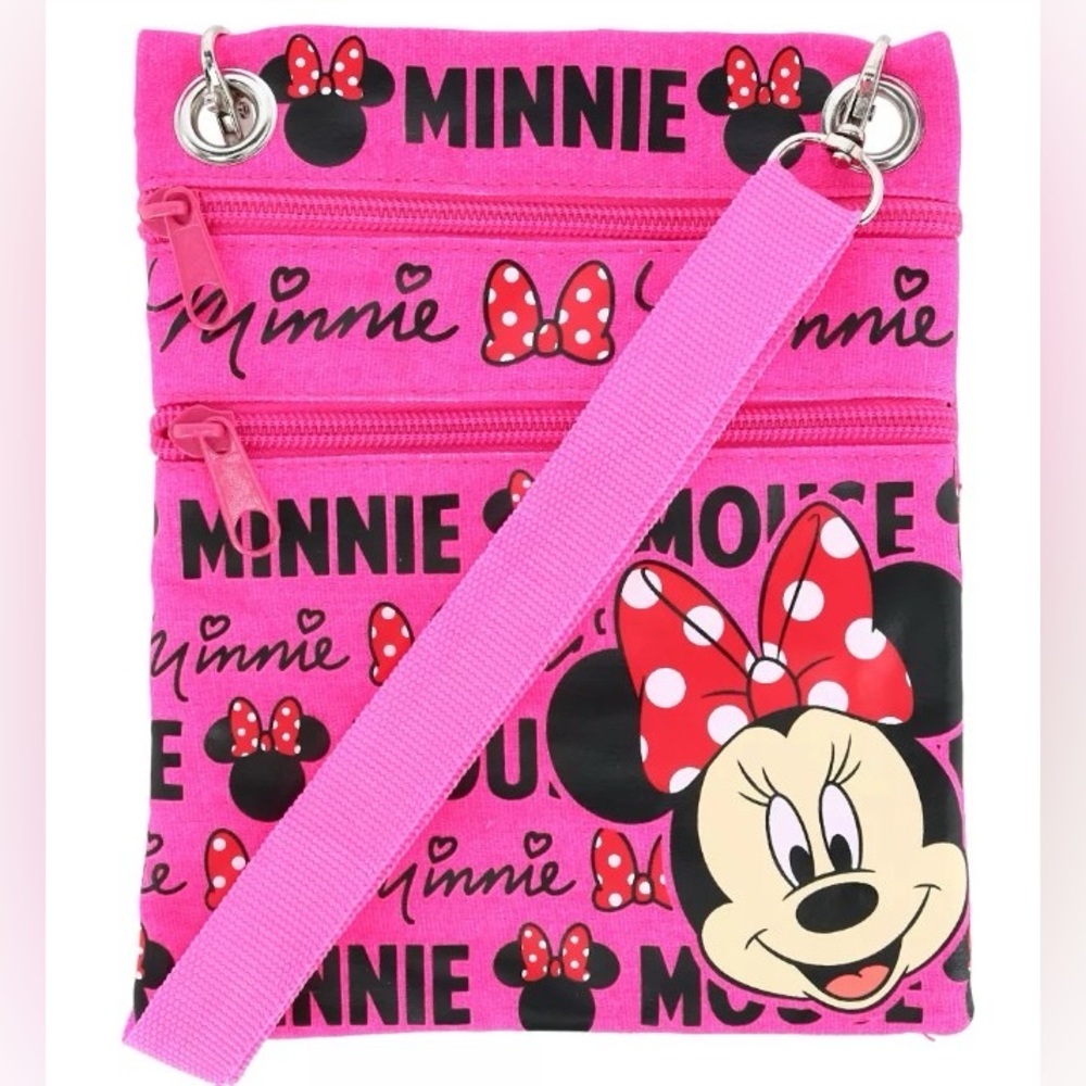 Jerry Leigh Disney Minnie Mouse Ears & Bow Passport Crossbody Bag NEW NWT